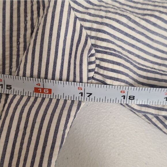 Petite Sophisticate Blue Striped Seersucker Blazer Womens size 6 Jacket Suit Off - Picture 8 of 9